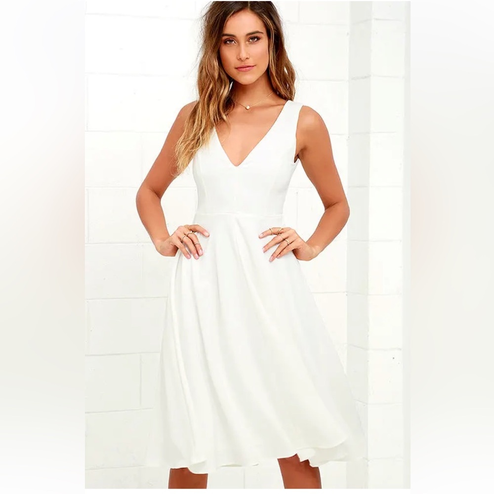 Lulu’s Of My Dreams Ivory Midi Dress